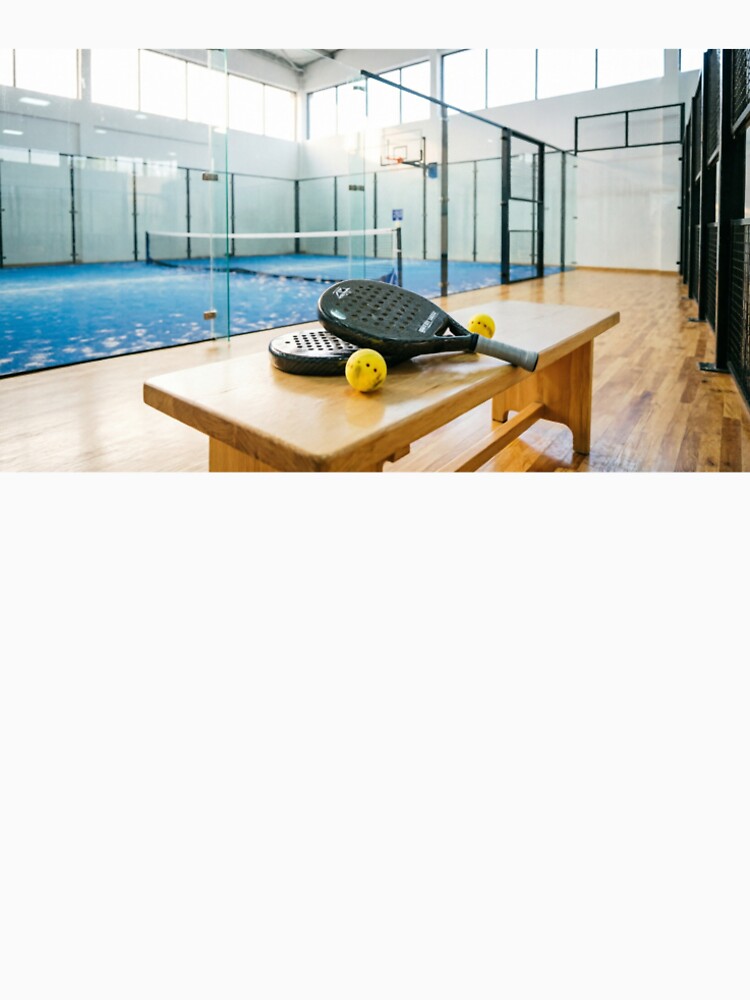 Padel Racket and Balls on Bench by Indoor Court by ticzla95