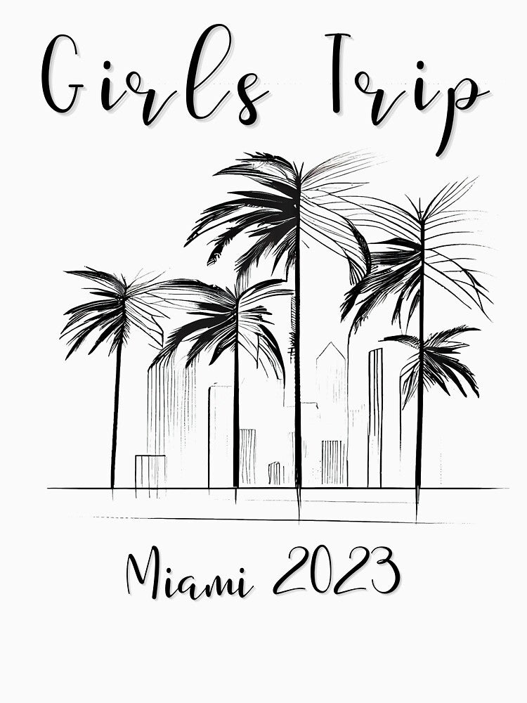 Girls Trip to Miami 2023: Glamorous Miami, Palm Trees, simple design, minimalist shapes with clean lines, modern and elegant look, stylish and classic appeal (5) by TourDePassion