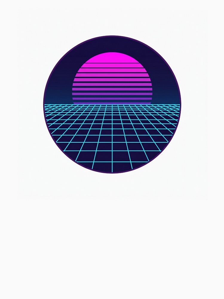 Classic Synthwave Sunset Vector Graphic by Peter Veselinović