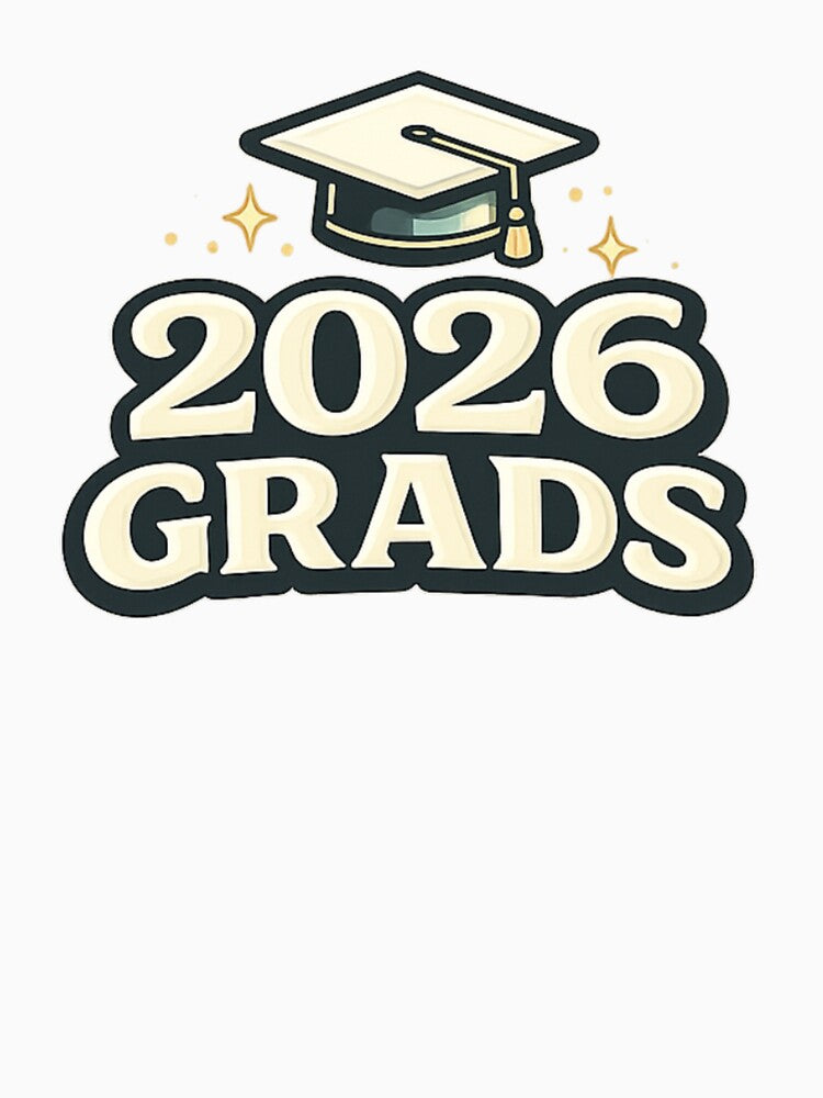 2026 Grads Graduation Cap Minimal Badge by PunchDrop