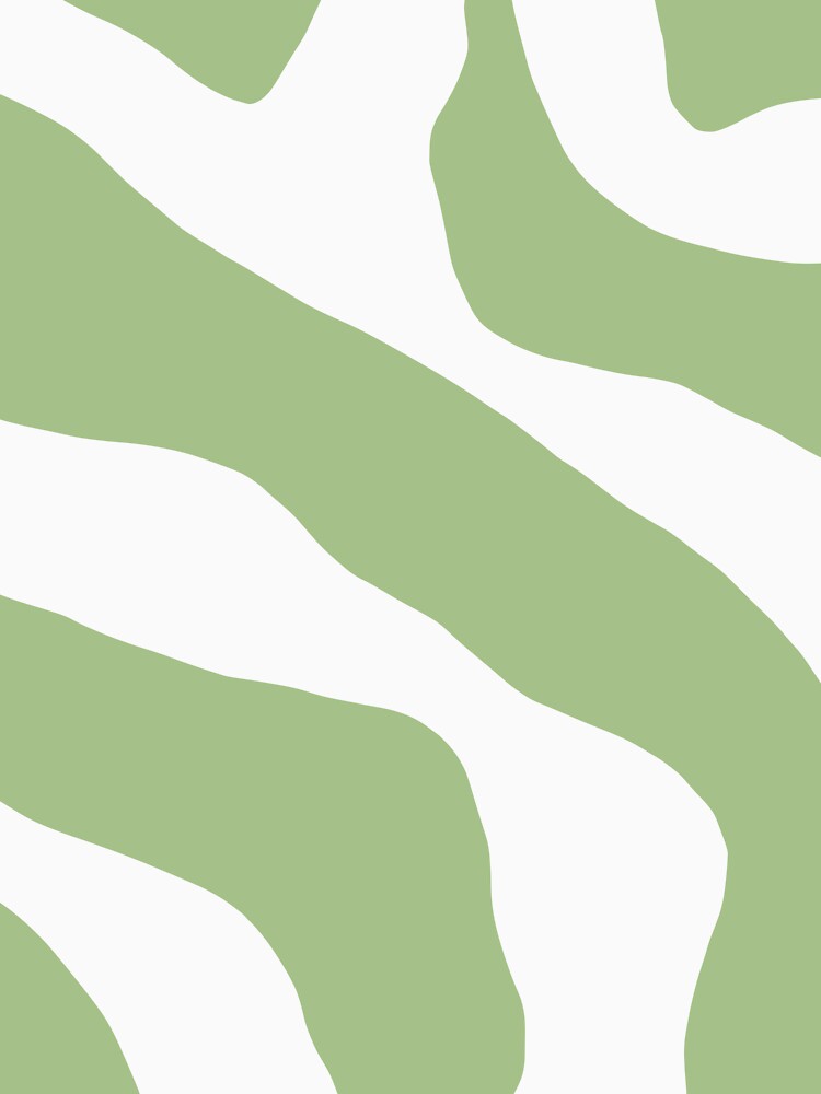 Sage Green Organic Forms Retro Modern Abstract Minimalistic Pattern Light Sage Green and Cream Pastel by kierkegaard