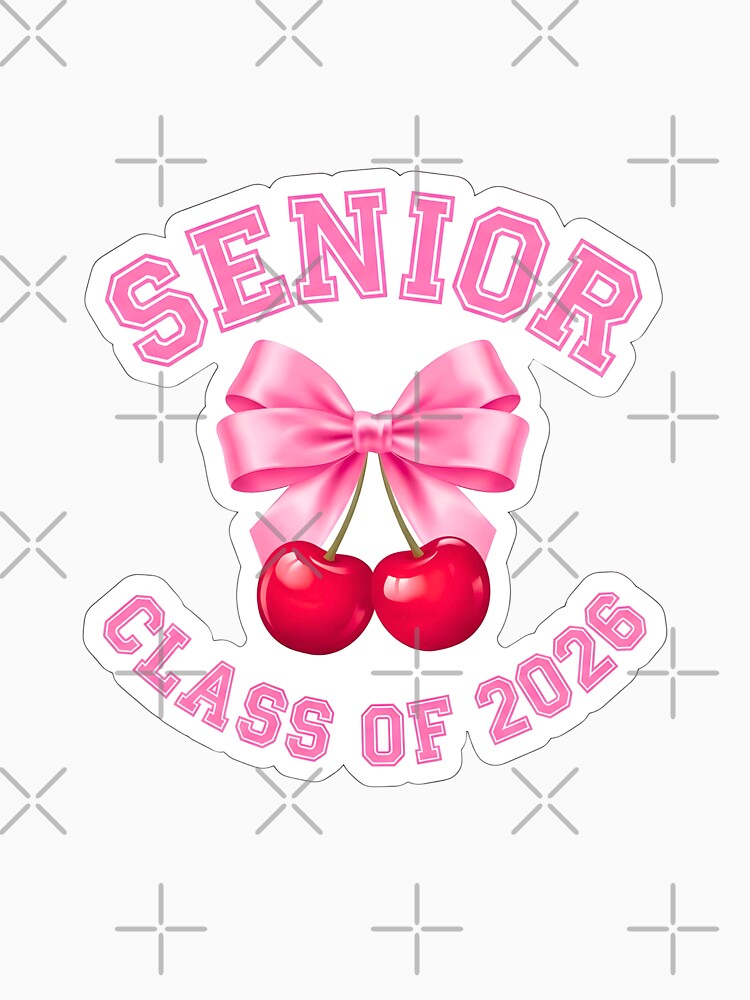 Senior 2026 Coquette Bow Cherry - Class of 2026 Pink Aesthetic by Abdeelol