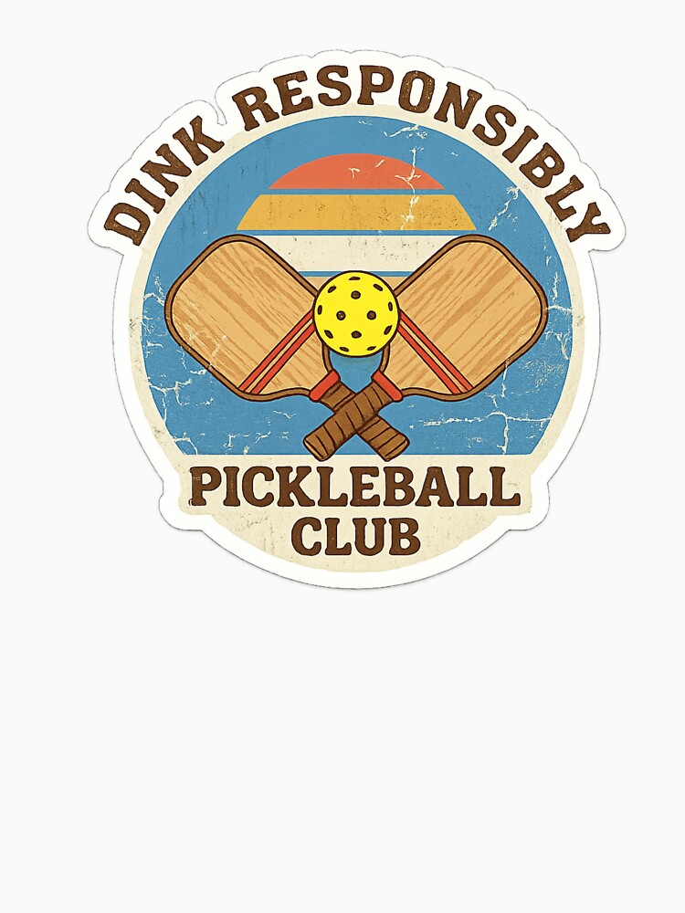 "Dink Responsibly" Vintage Pickleball Club Retro Sunset by RiotKida