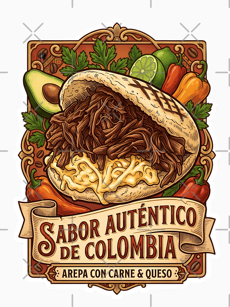 Colombian Arepa Sticker — Hand-Drawn Vintage Food | Authentic Flavor by ColombianaShop