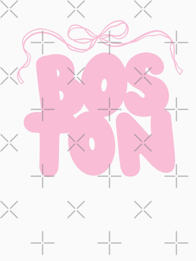 Pink Boston Coquette Bow Letters by DiscoDigitals