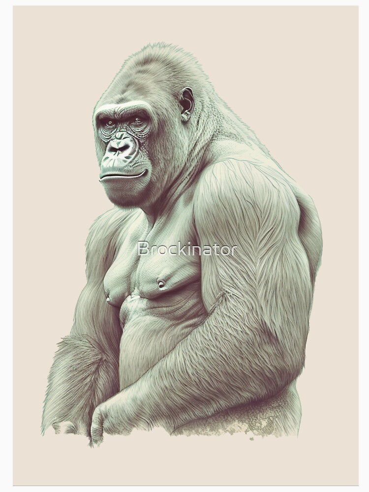 Albino Gorilla Drawing of Gorilla by Brockinator