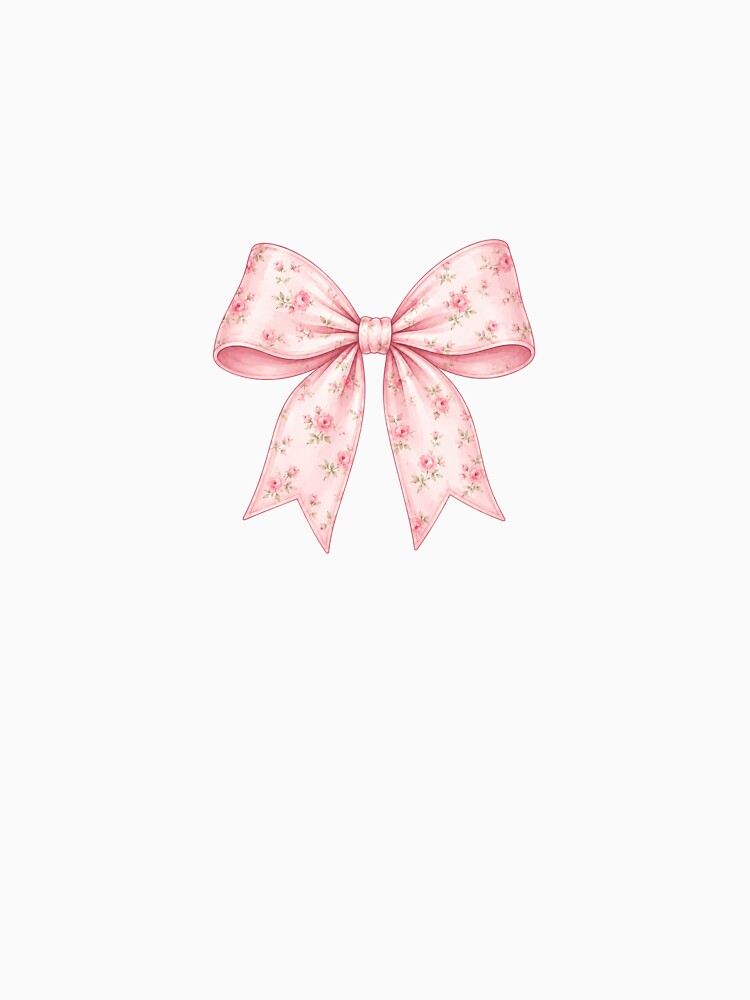 Pink Floral Coquette Bow Sticker | Vintage Cottagecore Ribbon Aesthetic by PopStickerLab22