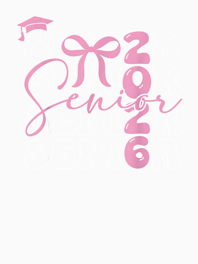 Senior 2026 Class of 2026 Coquette Pink Bow Graduation 2026 by Cheesymatiion