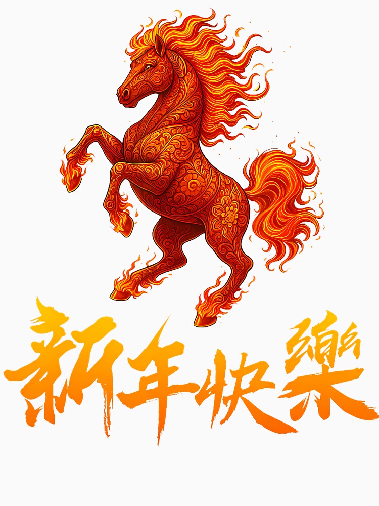 Year Of The Fire Horse 2026 Lunar New Year Chinese Horse by GraceShelley