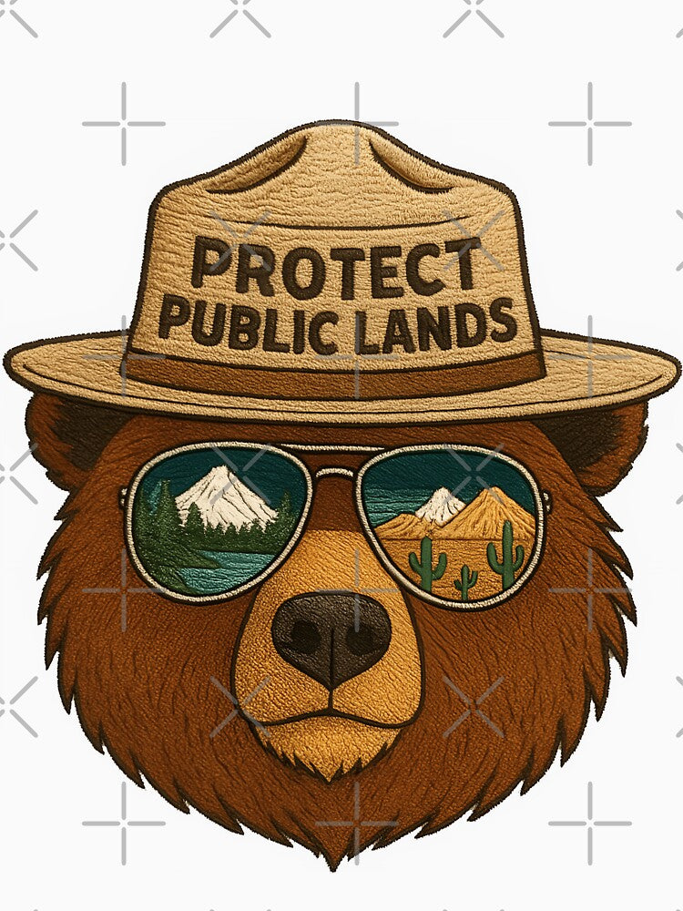 Embroidered Protect our public lands - resist smokey the bear national parks nature hands off forest by SimsimahLaughs