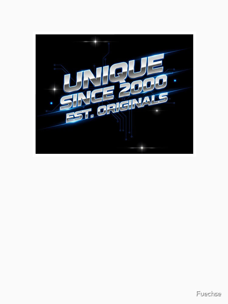 Unique Since 2000 – Retro Future Y2K Tech Design for its Birthday by Fuechse