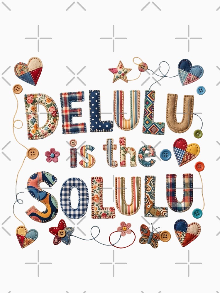 Delulu Is The Solulu Patchwork Aesthetic Sticker by DrRanda