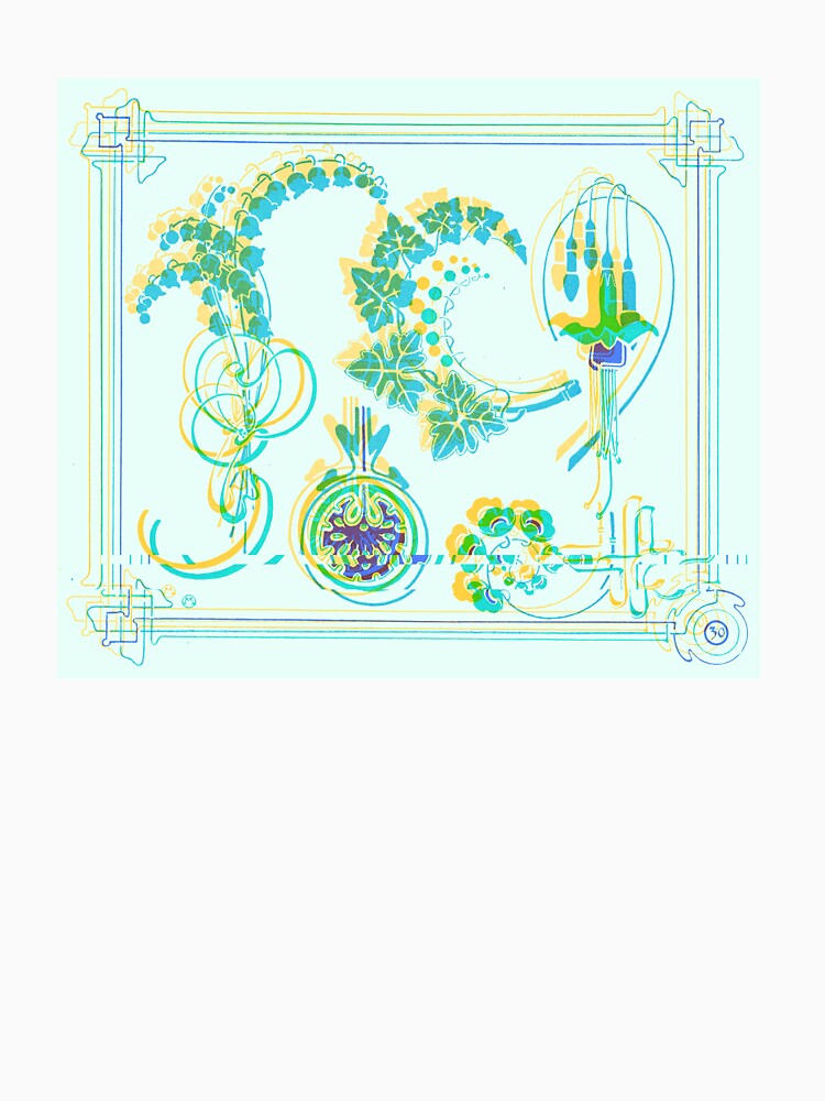 Glitch Art Nouveau Magical Symbolism Green by BioDigital-Jazz