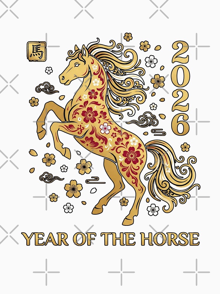 Lunar New Year Tee – 2026 Year of the Horse, Festive Chinese Zodiac Gift Graphic Tee by saloui