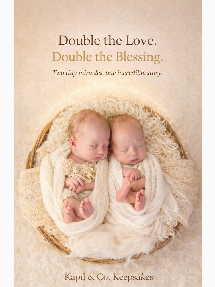 Twin Baby Nursery Wall Art – Double the Love Double the Blessing – Neutral Boho Baby Room Decor by ArtByKapil