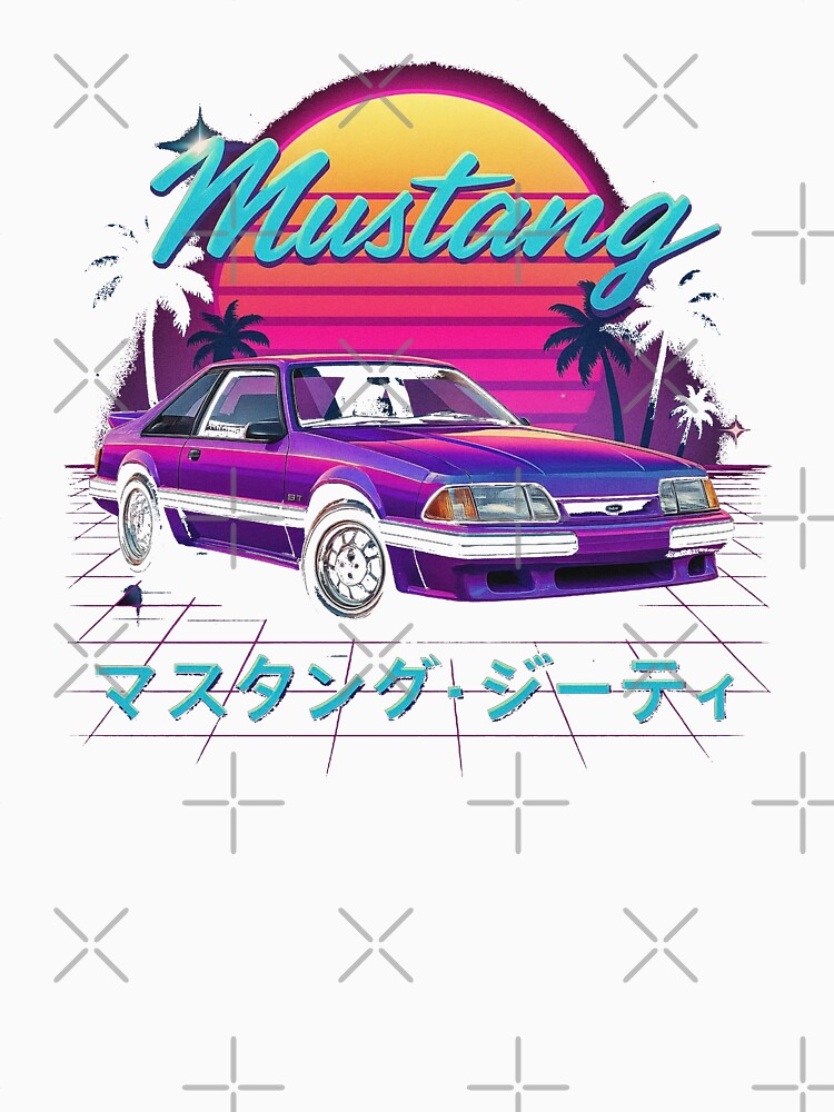Retro Ford Mustang GT Vaporwave Dreamscape by TheArtOfCar