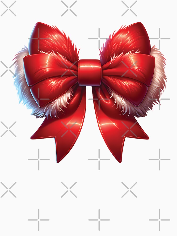 Christmas Fluffy Red Bow by DesignRealmX