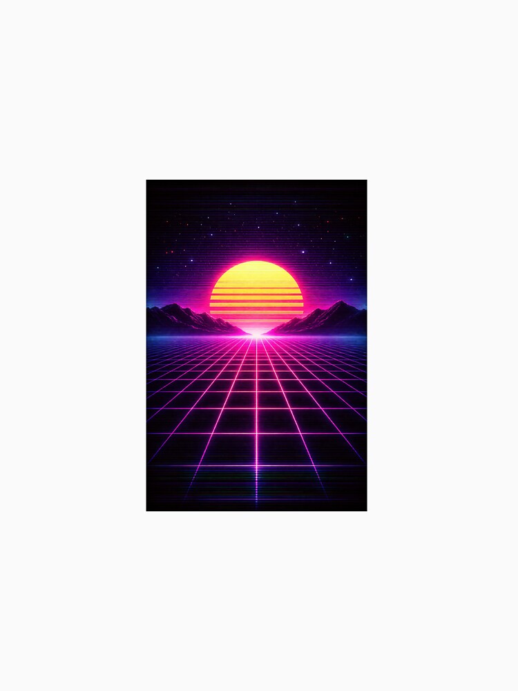 Synthwave Sunset Grid by Pixolon