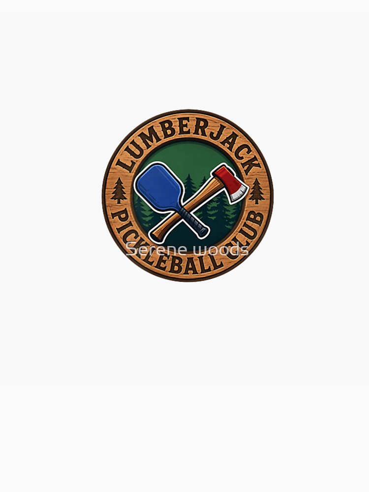Lumberjack Pickleball Club Crossed Axe Paddle Vintage Sports Logo Graphic Art by Serene woods