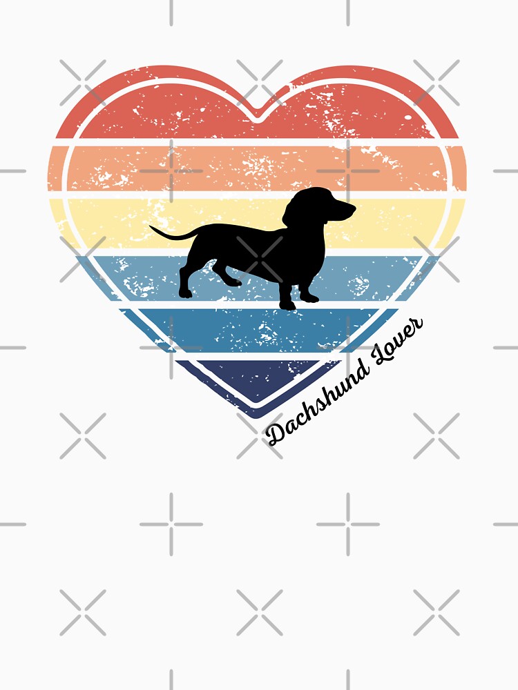 Dachshund Lover Retro Sunset Heart by Print-A-Joke