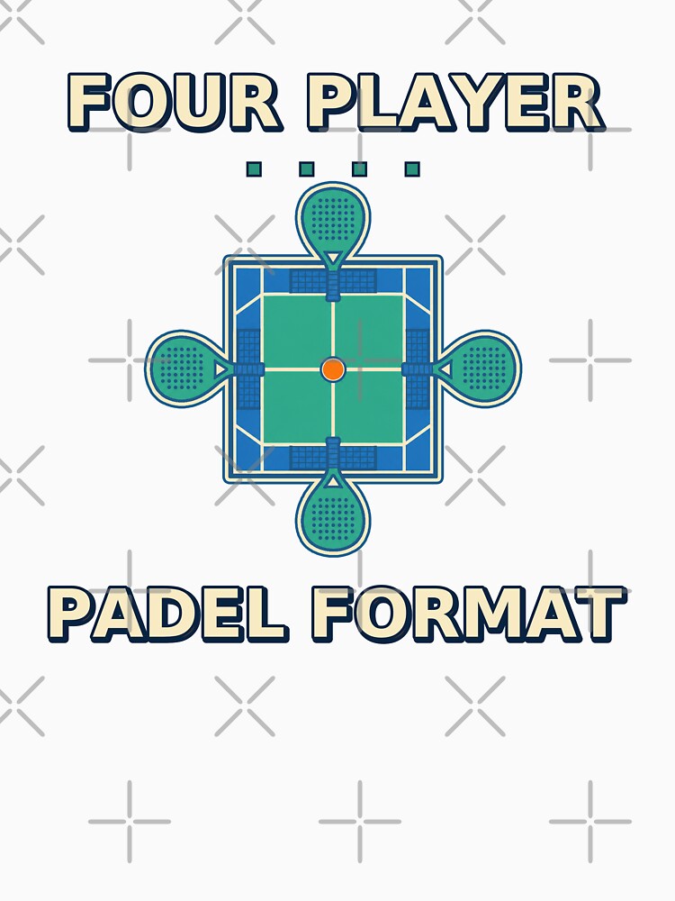 Four Player Padel Format Doubles Team Badge by Freshloop Studio | Whimsical Vintage Art
