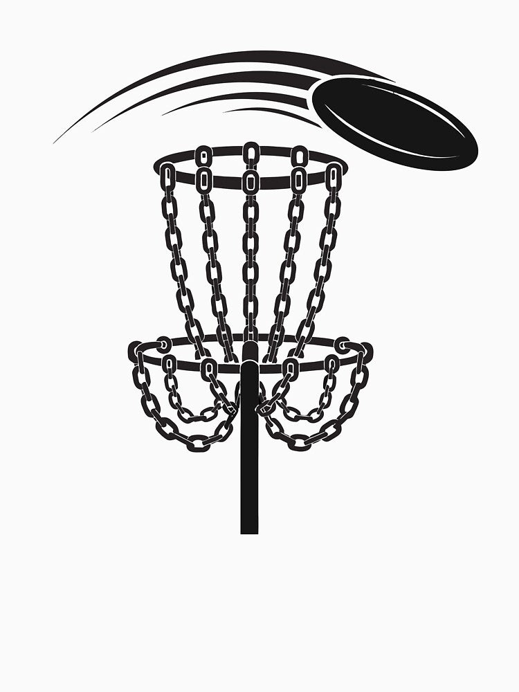 Disc Golf Basket Chains with Flying Disc Sticker by CutRootCo