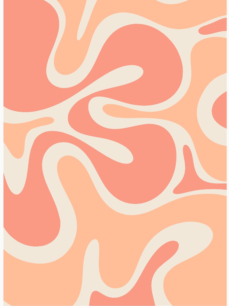 Peach and Pink Smooth Contours Retro Modern Abstract Pattern by kierkegaard