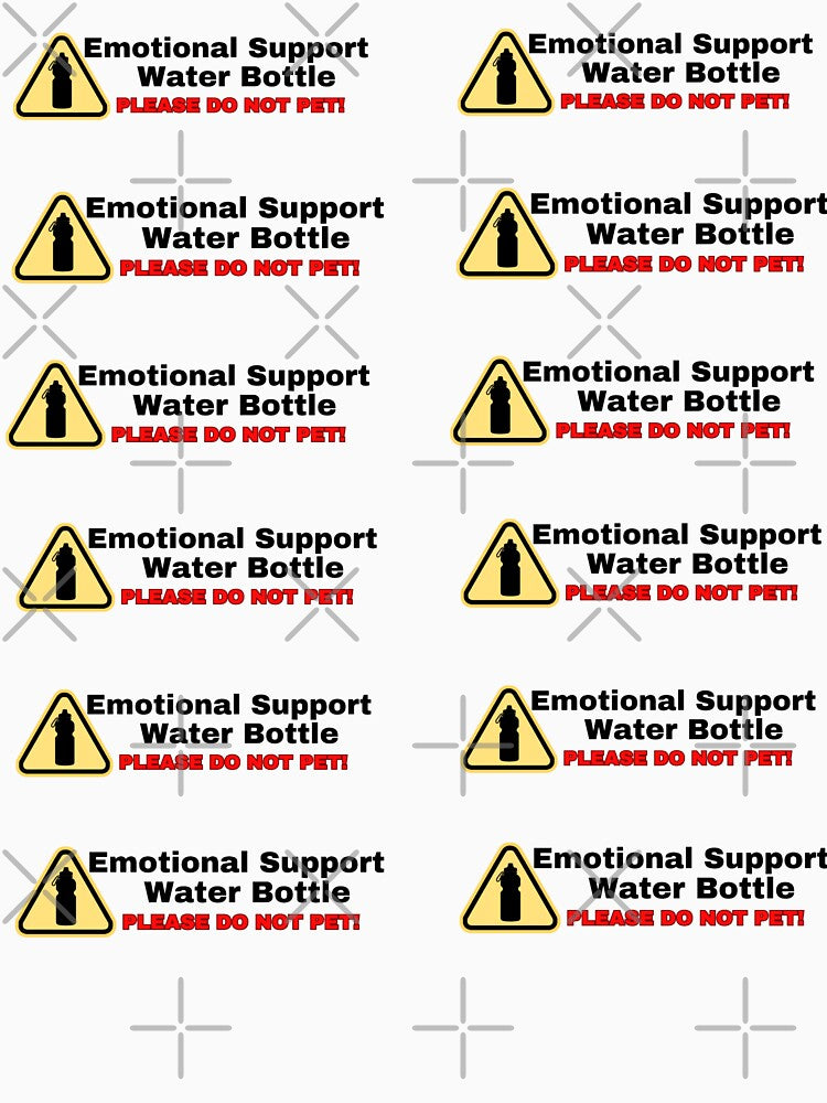 Emotional Support [12 Sticker Pack] Water Bottle by SeaNympth