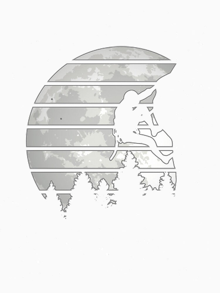 Climber in front of moon climbing sport bouldering gift by chetme