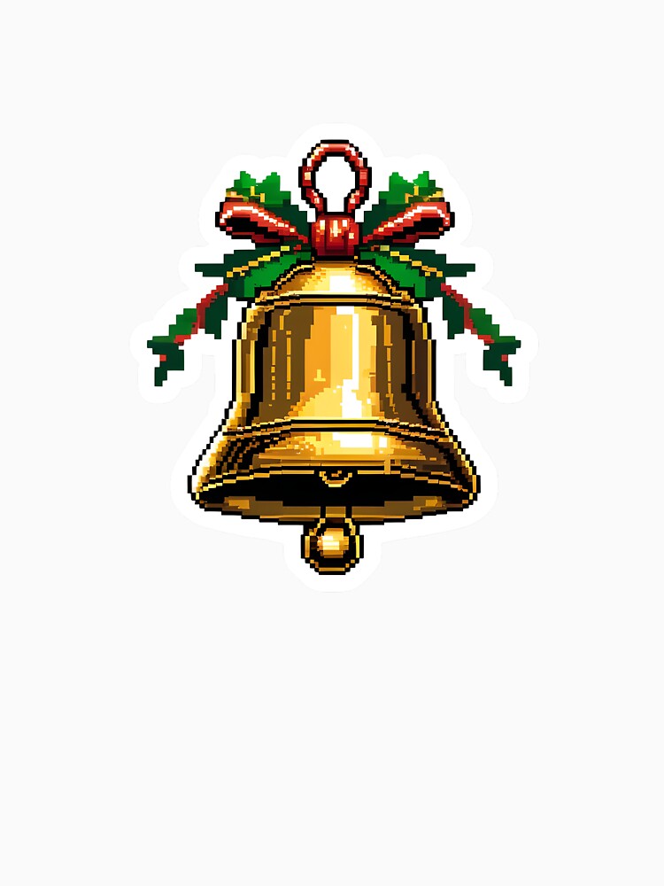 Cute Pixel Golden Sleigh Bell with Shiny Highlight by BankMano