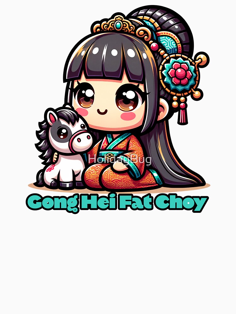 Kawaii Chinese New Year Horse and Girl by HolidayBug