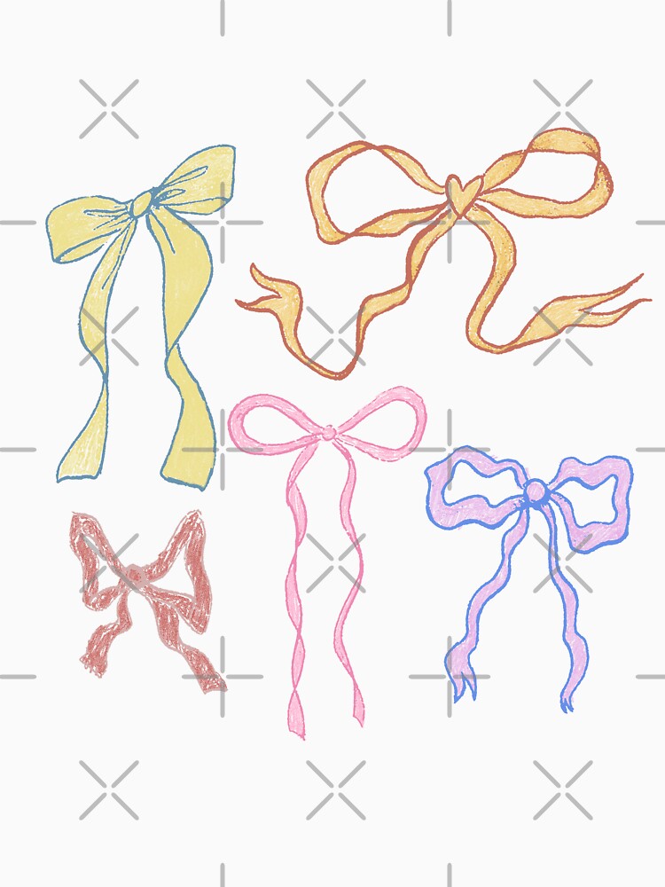 Bow Coquette Aesthetic Hand Drawn Preppy by Tattoohouse