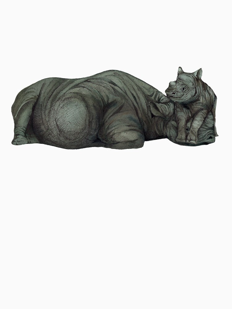 Graceful Guardians: Watercolor Elegance in the Rhino andabt Rhino  Collection by Hadamundo