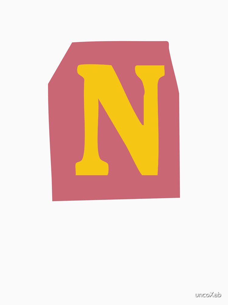 Letter N - Colorful Cutout Paper Collage Alphabet Initial by uncoXab