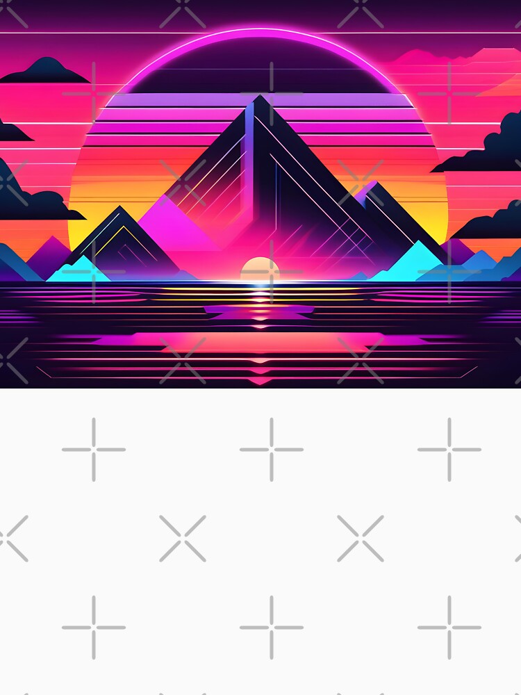 Synthwave neon sunset lines by ZipperDragon88