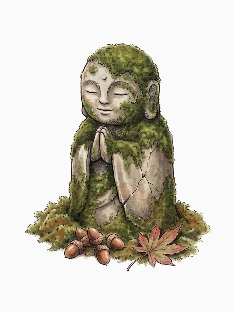 Mossy Jizo Statue by Sumi & Stone