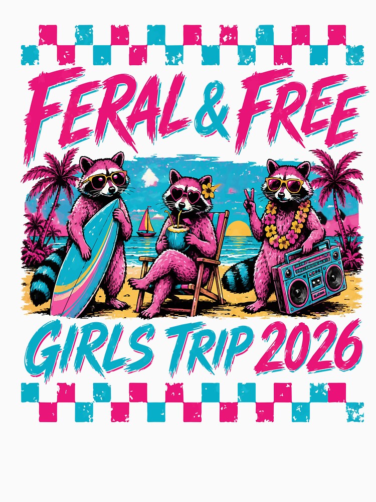 Funny Raccoon Feral Girl Summer Vacation Gifts by BornBorn