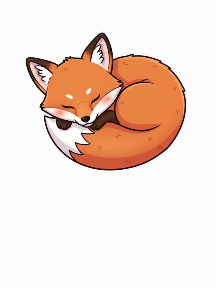 Cute Sleeping Kawaii Fox by Jackstudioo