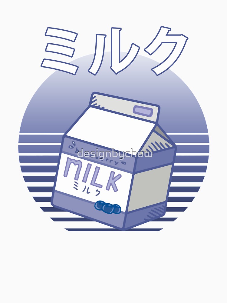 Japanese Aesthetic Blueberry Milk Cute Kawaii Retro Sunset by designbychow
