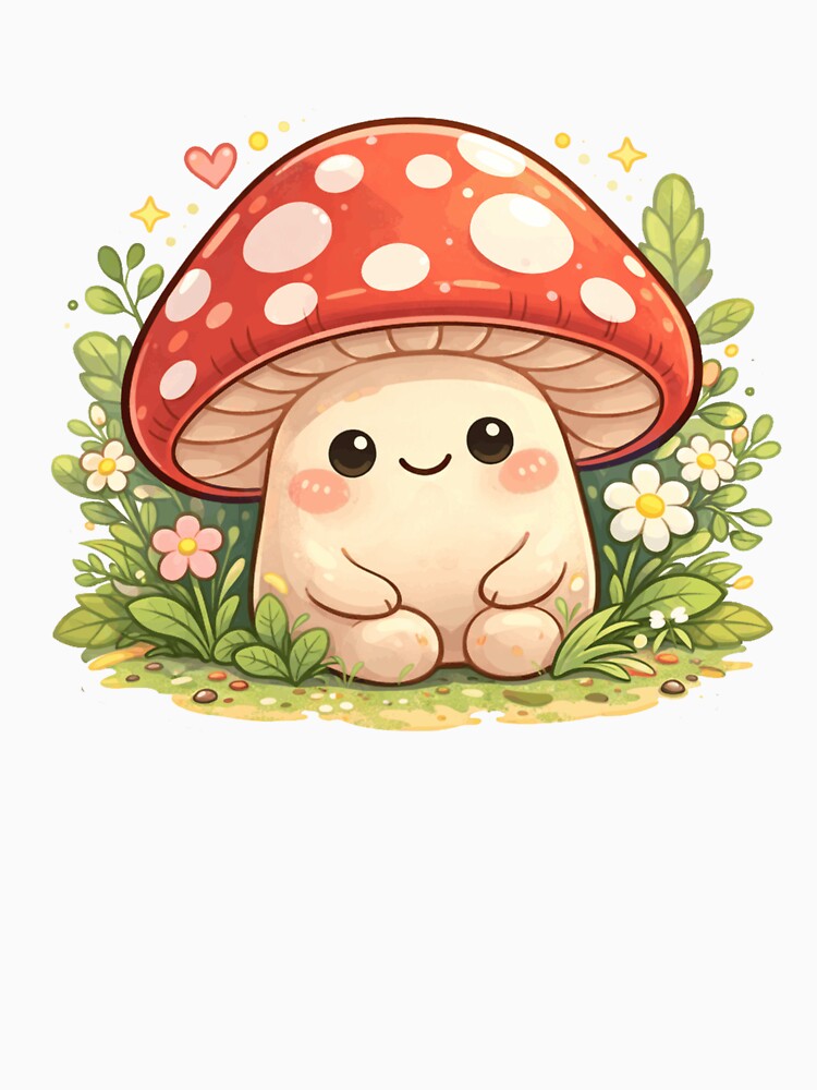 Cute Cottagecore Mushroom Sticker – Little Forest Friend Aesthetic Design by Oualibaddas