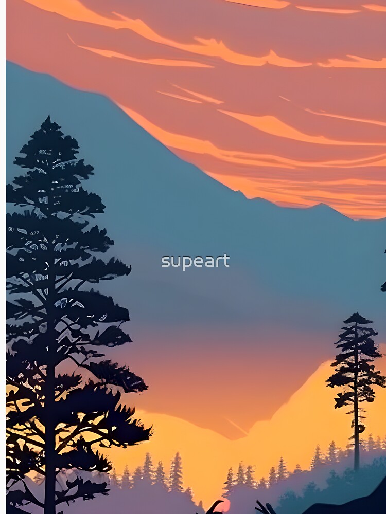 Add a Touch of Beauty and Tranquility to Your Life with Our Stunning Minimalist Tree and Mountain View Prints by supeart