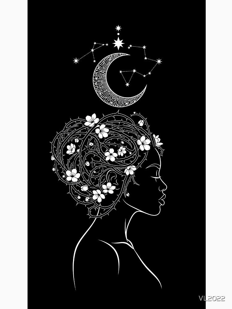Dark Feminine Energy | Elegant Celestial Silhouette Art by Simple_Lines2025