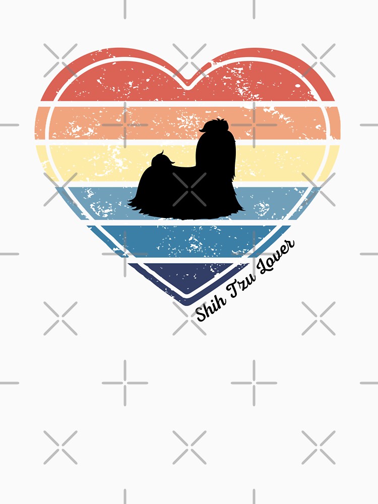 Shih Tzu Lover Retro Sunset Heart by Print-A-Joke