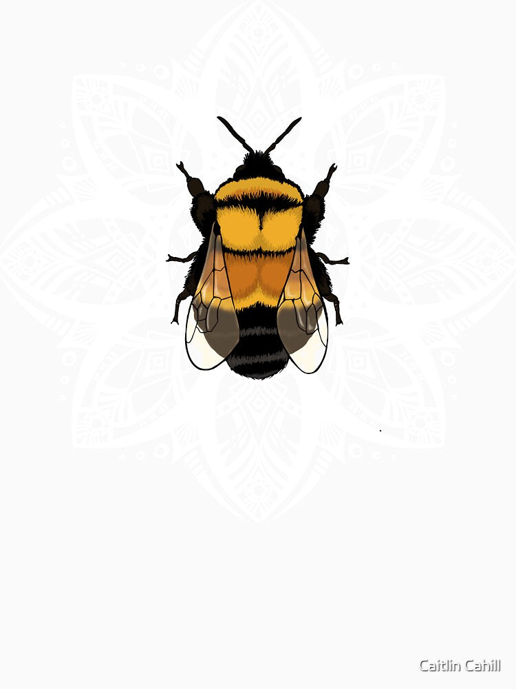 Bumblebee Mandala Flower - Endangered Species - Rusty Patched Bumblebee by Caitlin Cahill