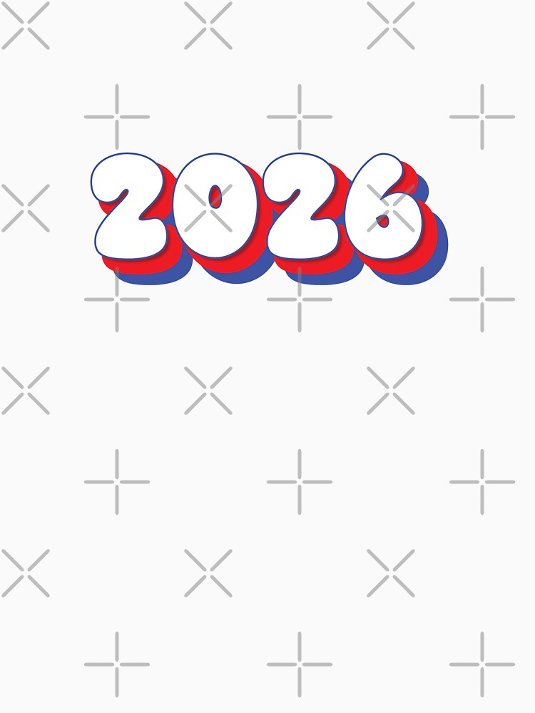 2026 Year - Twenty Twenty Six - Red, White, Blue - Typography  - Class of 2026 - New Year 2026 by TheIconShop