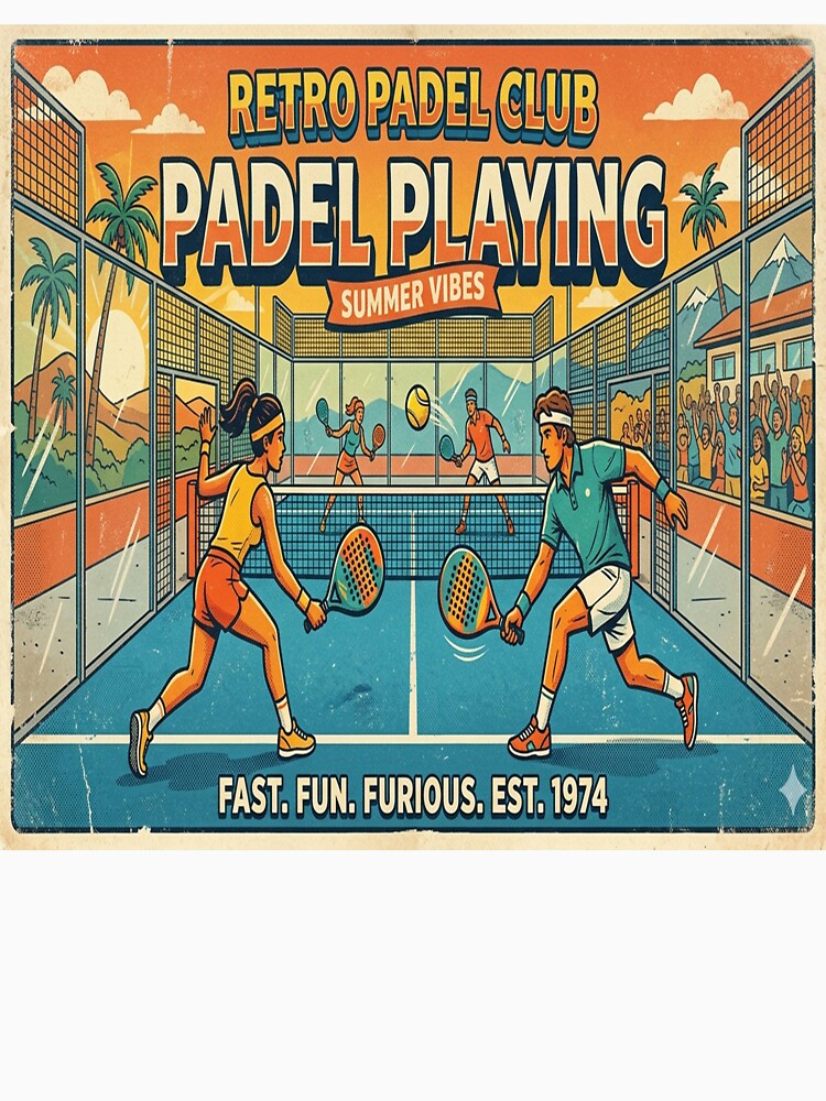 Retro Padel Club – Summer Vibes Vintage Poster | Fast Fun Furious Est. 1974 by ticzla95