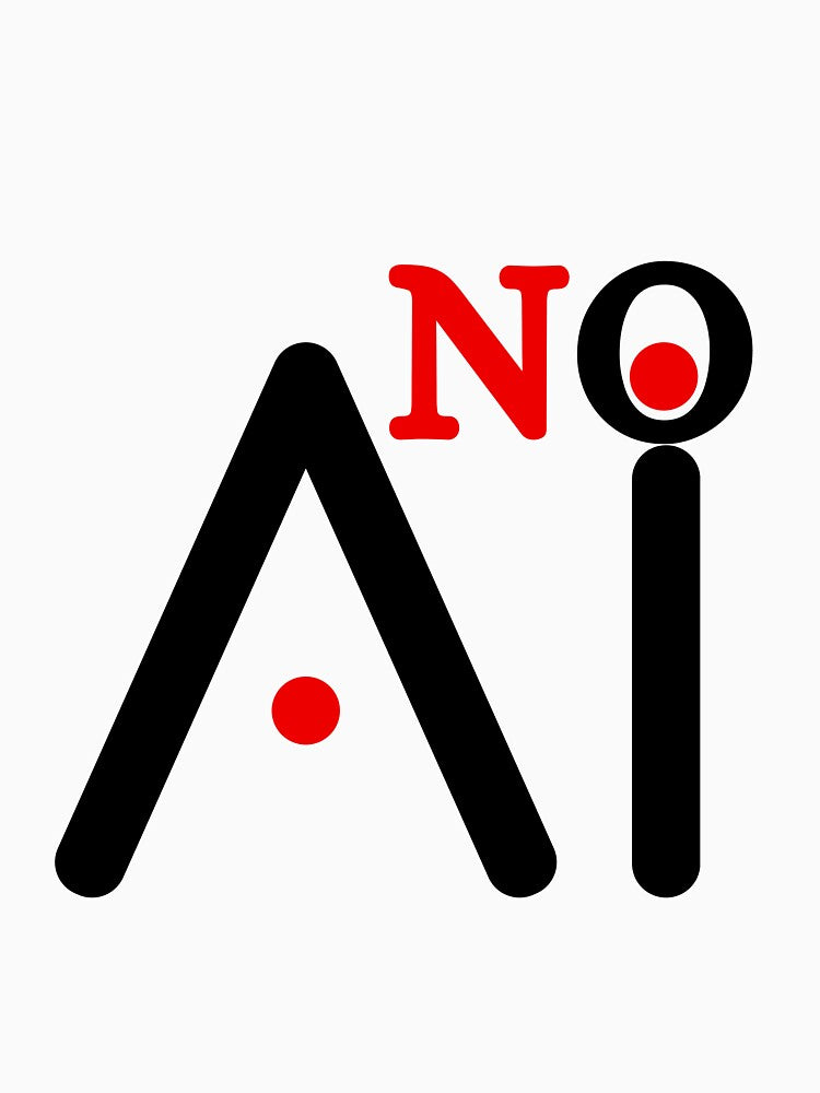 No AI Art Sticker - No Artificial Intelligence - No AI Symbol by Caviar-Studio