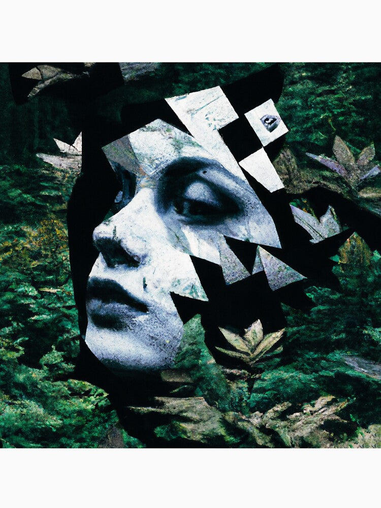 Feminine Face Geometric Nature Collage by DES7iGN