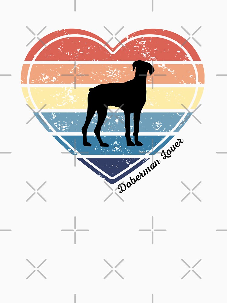 Doberman Lover Retro Sunset Heart 2 by Print-A-Joke