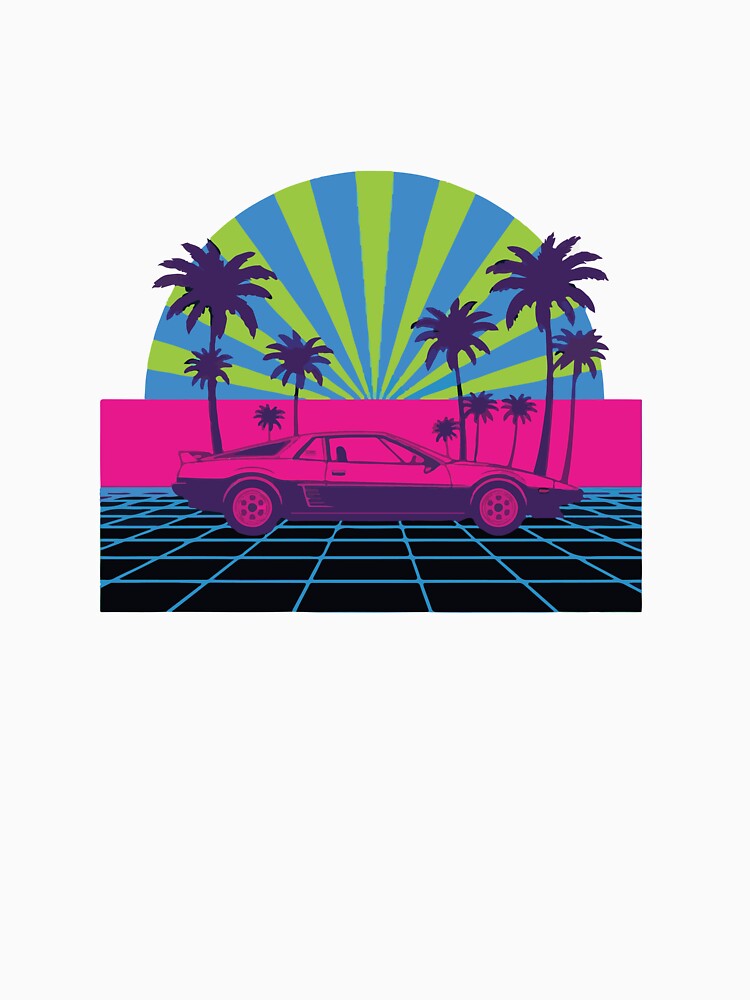 80s Synthwave Retro Car Sunset by AinulArtStor
